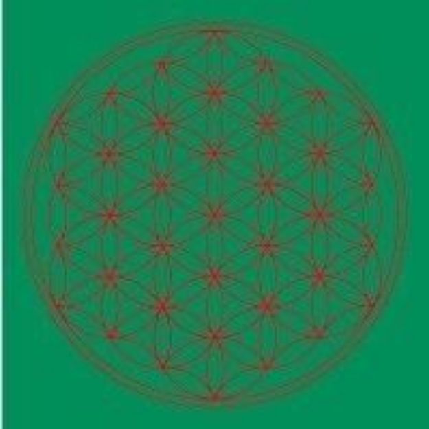 Bild von Leinwanddruck Blume des Lebens Herz-Chakra grün 20x20cm