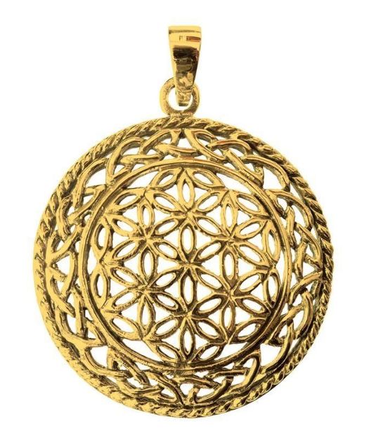 Bild von Anhänger Blume des Lebens mit Endlosknoten Bronze 8,2g 3,5cm