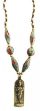 Bild von Halskette Lakshmi Amulett mit Messing- und Nepalperlen 55cm