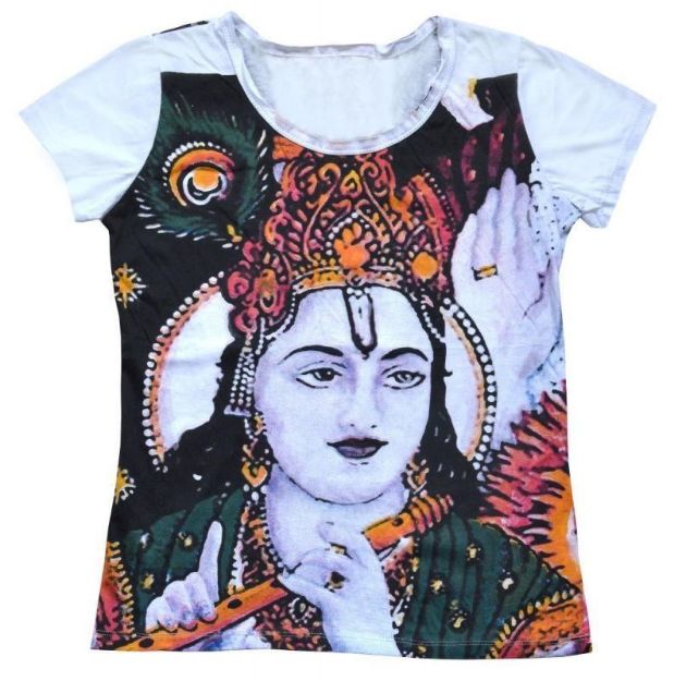 Bild von Damen T-Shirt Krishna 100% Baumwolle Grösse M