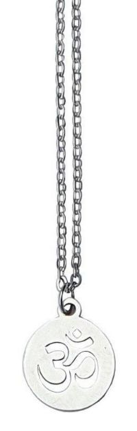 Bild von Halskette Om Edelstahl Kette 40cm, Anhänger 1,5cm