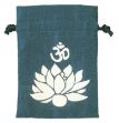 Bild von Baumwollsäckchen Om Lotus türkis 8x11cm