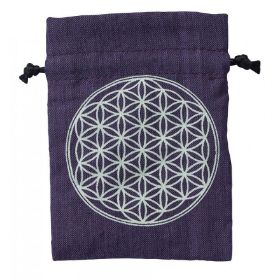 Zeige Details für Baumwollsäckchen Blume des Lebens purple 8x11cm Bild von Baumwollsäckchen Blume des Lebens purple 8x11cm