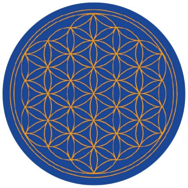 Bild von Aufkleber Blume des Lebens Komplementärfarben blau-orange 9.5 cm