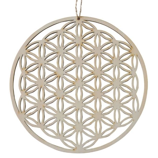 Bild von Mobile/Ornament Blume des Lebens Holz gelasert 20cm