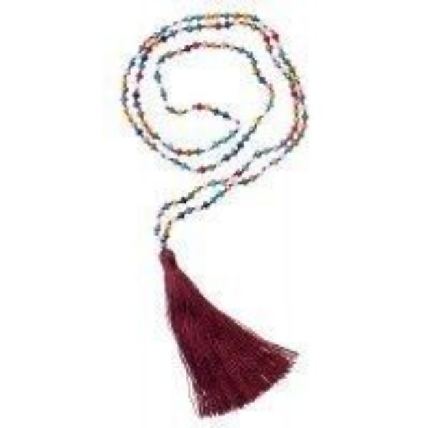 Bild von Mala multicolour weinrot mit  Glasperlen 52cm