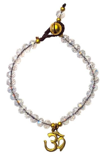 Bild von Armkettchen Om mit 33 Glasperlen, crystal 18cm