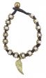 Bild von Armband Flower mit Engelsflügel weiss, Messing Perlen, 20cm
