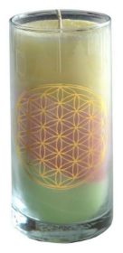 Zeige Details für Stearin-Palmwachskerze Blume des Lebens Sea 14 cm, Stearinwachs und Glas Bild von Stearin-Palmwachskerze Blume des Lebens Sea 14 cm, Stearinwachs und Glas