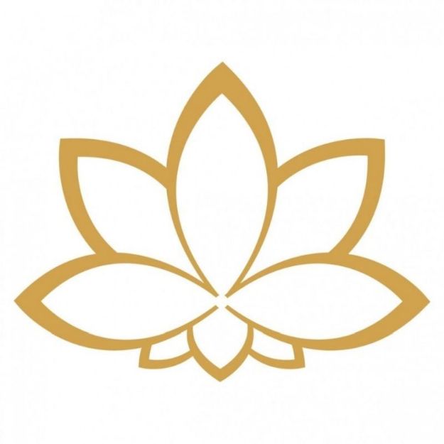 Bild von Aufkleber-Set 4 x 3 cm / 1 x 7.5 cm gold-transparent Lotus