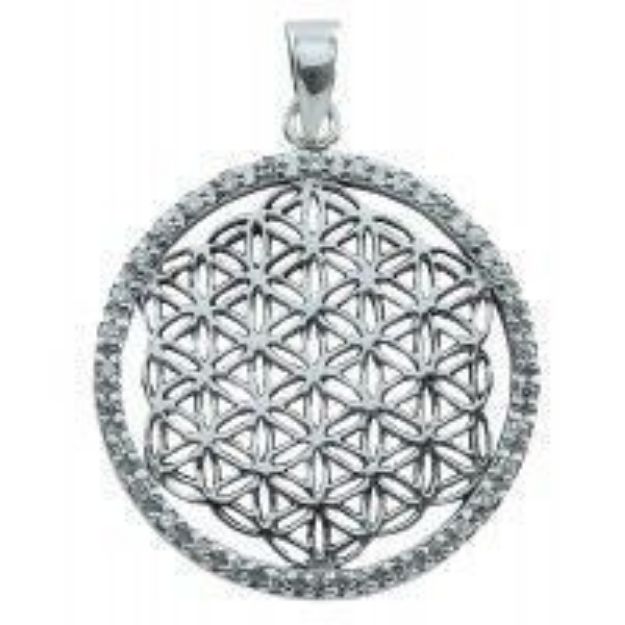 Bild von Anhänger Blume des Lebens 2.5 cm, Messing versilbert