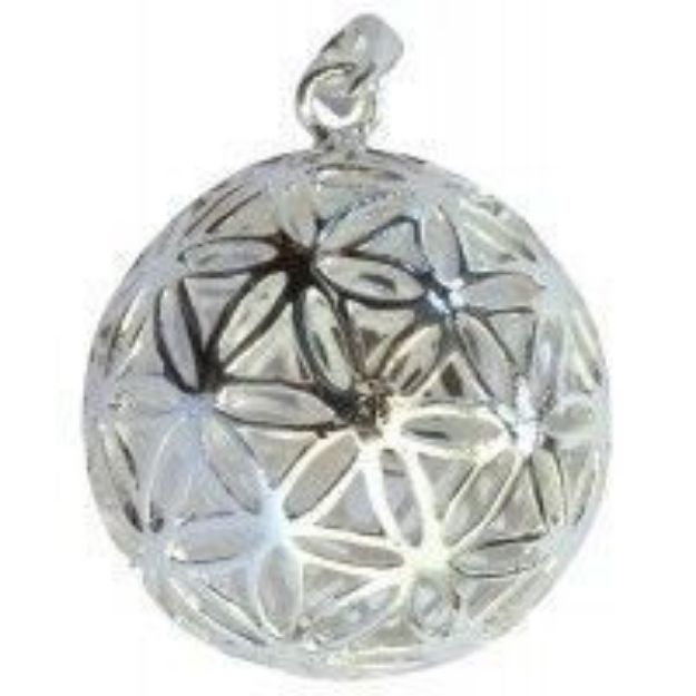 Bild von Kugelanhänger Blume des Lebens 2 cm, Silber 