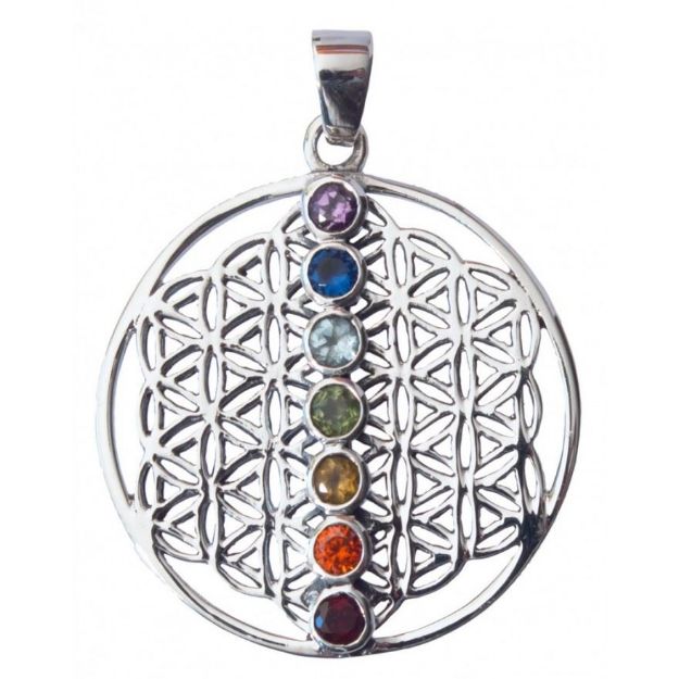 Bild von Anhänger Chakrasäule 3 cm, Silber