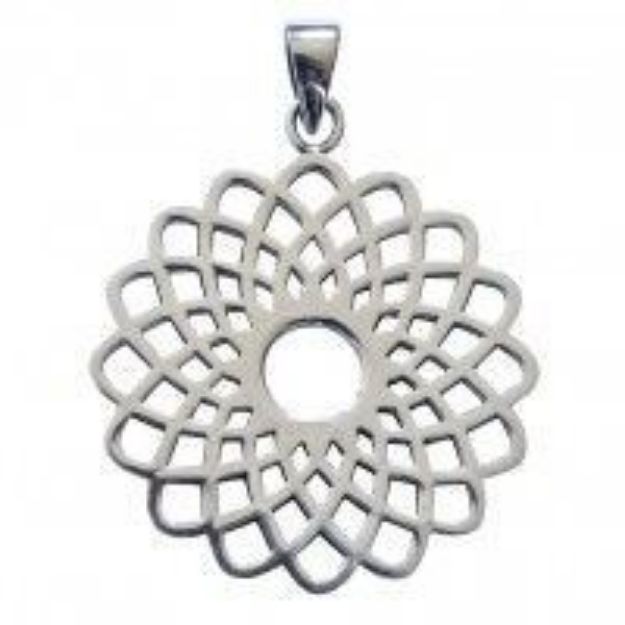 Bild von Anhänger Sahasrara 3 cm, Messing versilbert