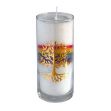 Bild von Stearin-Palmwachskerze Lebensbaum Crystal Rainbow 14 cm, Stearinwachs und Glas