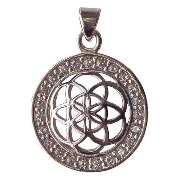 Bild von Anhänger Blume des Lebens 2 cm, Silber