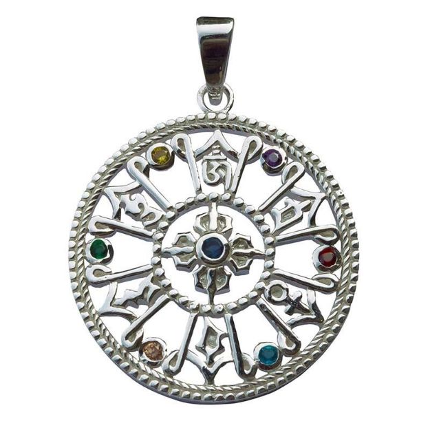 Bild von Anhänger Om Mani Padme Hum 3 cm, Silber