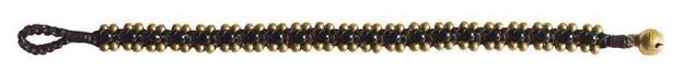 Bild von Armband Square schwarz, Messing Perlen, 20cm