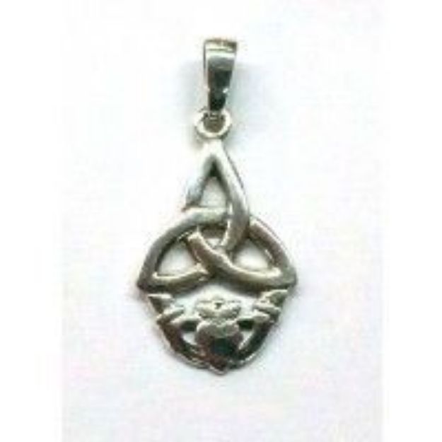Bild von Anhänger Claddagh mit Kelt. Knoten Silber 925 1,7g