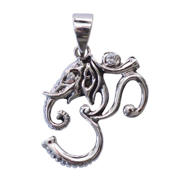 Bild von Anhänger Om-Elefant 2.5 cm x 2.5 cm Silber 925 4.1 g