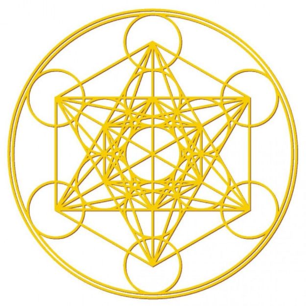 Bild von Aufkleber-Set Metatron gold-transparent 4 x 3 cm, 1 x 7.5 cm