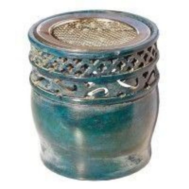 Bild von Räuchergefäss Jali türkis  9 cm x 10 cm
