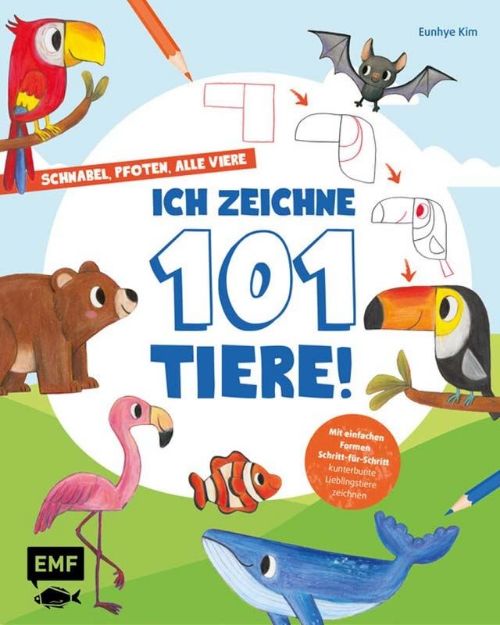 Bild von Kim E: Schnabel, Pfoten, alle viere –ich zeichne 101 Tiere!