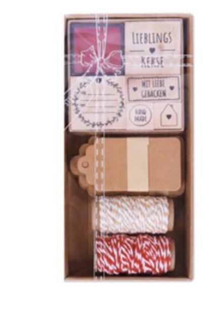 Bild von Selbstgemacht Set mit Holzstempeln & Geschenkanhänger