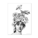 Bild von Flora Gravur zum Ausmalen