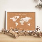 Bild von Miss Wood Cork Map - World - S Natural white