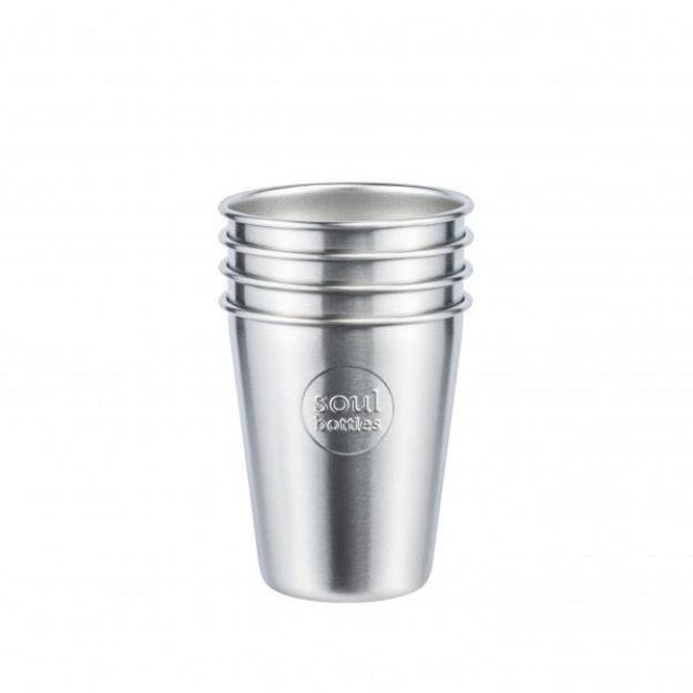Bild von soulcup steel PLAIN Edelstahl-Becher 0.3 l - 4er Pack