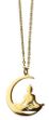 Bild von Halskette Buddha Moon Edelstahl vergoldet 3cm mit 50cm Edelstahlkette