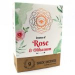 Bild von Green Tree Rose & Olibanum Botanical Incense, 9 dicke Stäbchen