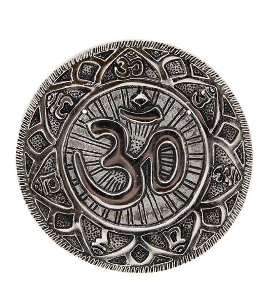 Bild von Om mit Mantra Weissmetallhalter