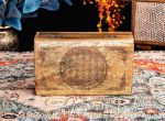 Bild von Blume des Lebens Holzbox Goldverzierung