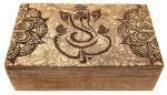 Bild von Ganesha Holzbox Goldverzierung