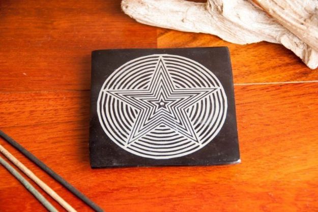 Bild von Star-Pentagramm Specksteinhalter
