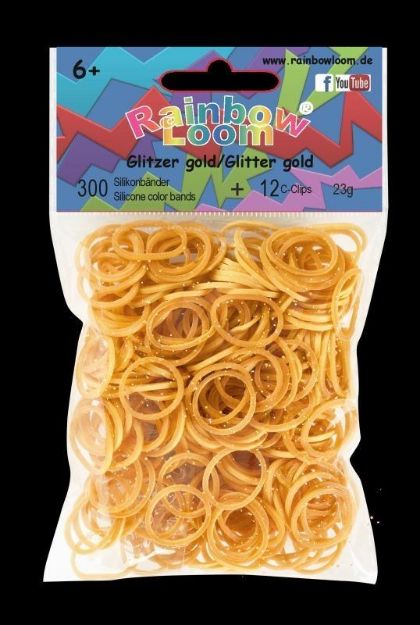 Bild von Rainbow Loom® Silikonbänder glitzer gold