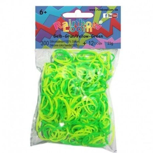 Bild von Rainbow Loom® Silikonbänder gelb-grün