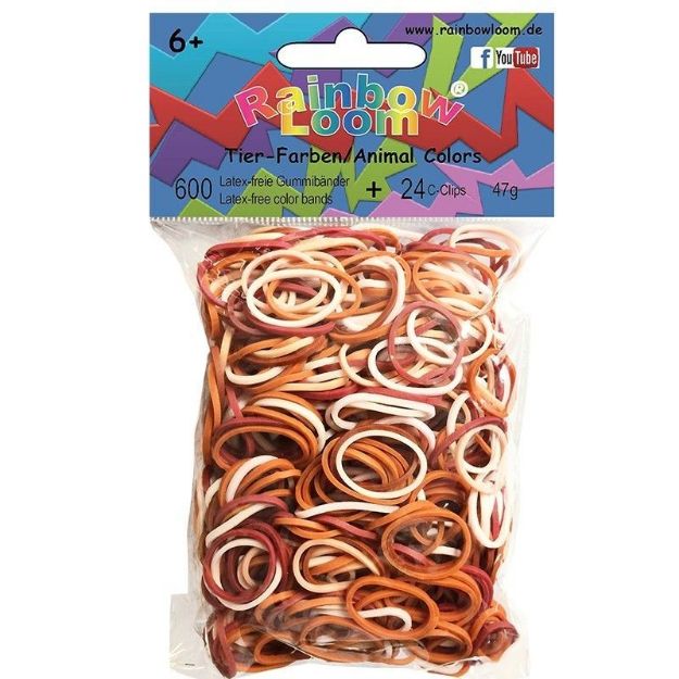 Bild von Rainbow Loom® Gummibänder tierfarben mix