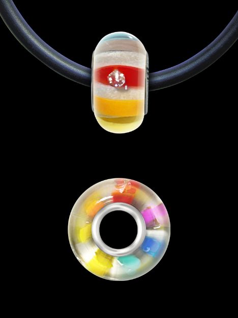 Bild von LichtWesen Bead Flirt / bunte Streifen mit Zirkonia