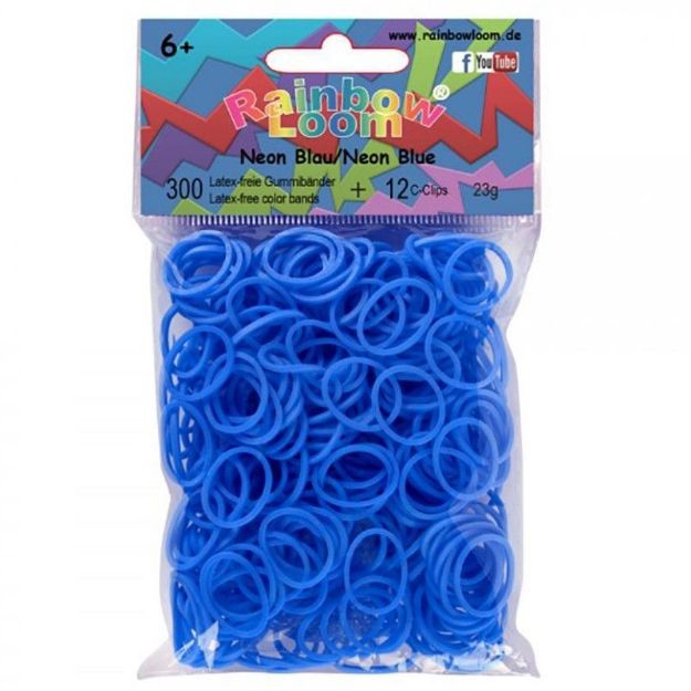Bild von Rainbow Loom® Silikonbänder neon blau