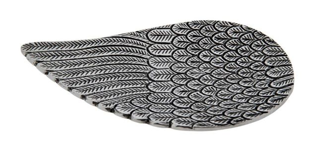 Bild von Engelsflügel Weissmetallhalter, silber/antik