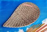 Bild von Engelsflügel Weissmetallhalter, silber/antik