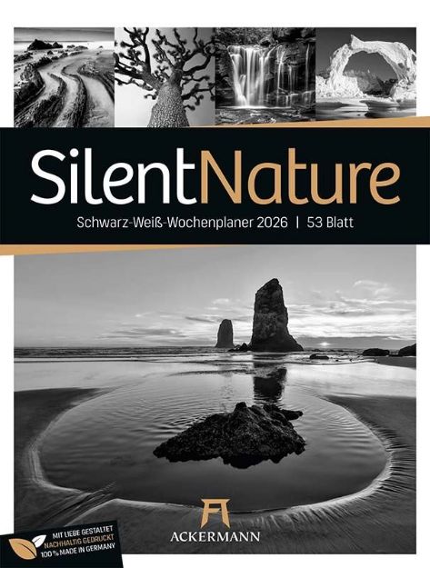 Bild von Silent Nature - Schwarz-Weiss-Wochenplaner Kalender 2026