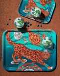 Bild von Emma J Shipley Snow Leopard/teal Tray 43x33 - Jamida of Sweden
