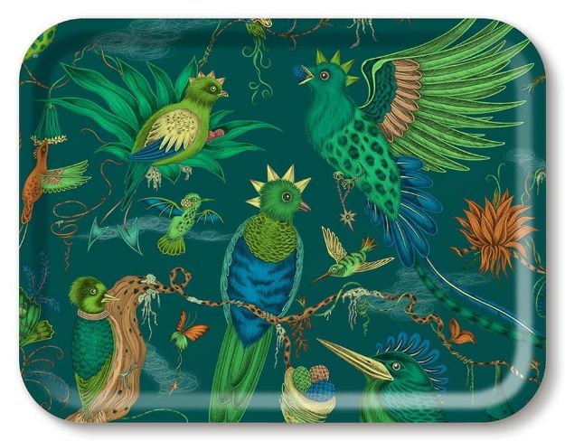 Bild von Emma J Shipley Quetzal/teal Tray 43x33 - Jamida of Sweden