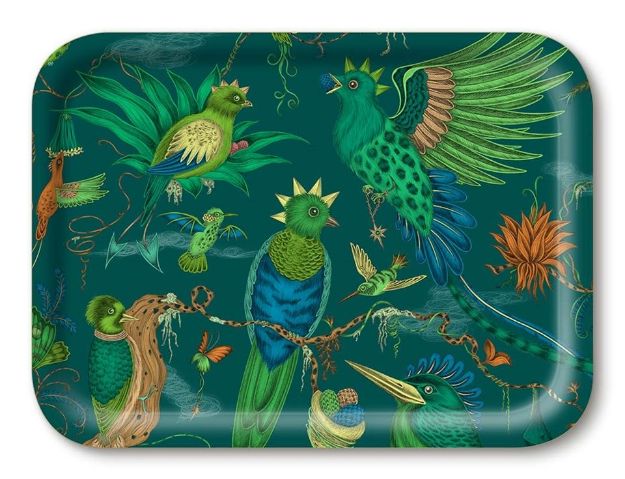 Bild von Emma J Shipley Quetzal/teal Tray 27x20 - Jamida of Sweden