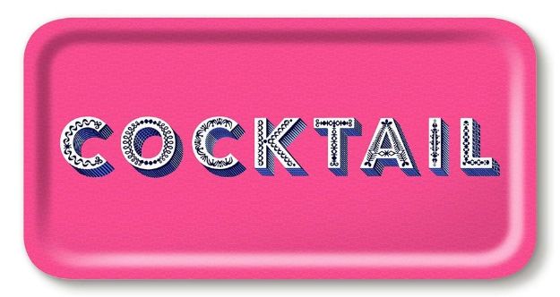 Bild von Asta Barrington Cocktail / bright pink Tray 43x22cm - Jamida of Sweden