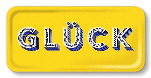 Bild von Asta Barrington Glück / yellow Tray 32x15 - Jamida of Sweden